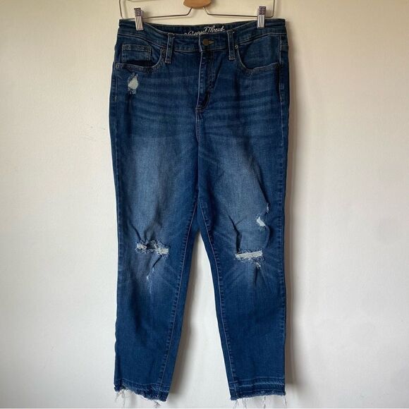 Universal thread distressed high rise straight jeans size 12 - Picture 1 of 6